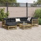 vidaXL Set de sofás jardín 7 pzas con cojines madera pino impregnada vidaXL Set de sofás jardín 7 pzas con cojines madera pino impregnada