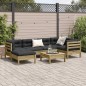 vidaXL Set de sofás jardín 7 pzas con cojines madera pino impregnada vidaXL Set de sofás jardín 7 pzas con cojines madera pino impregnada