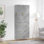 vidaXL Aparador alto madera contrachapada gris hormigón 69,5x34x180 cm vidaXL Aparador alto madera contrachapada gris hormigón 69,5x34x180 cm