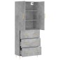 vidaXL Aparador alto madera contrachapada gris hormigón 69,5x34x180 cm vidaXL Aparador alto madera contrachapada gris hormigón 69,5x34x180 cm