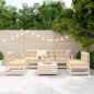 vidaXL Juego de sofás de jardín 6 piezas madera maciza de pino