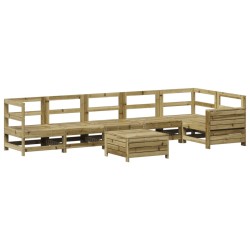 vidaXL Juego de sofás de jardín 7 pzas madera de pino impregnada