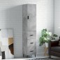 vidaXL Aparador de madera contrachapada gris hormigón 34,5x34x180 cm vidaXL Aparador de madera contrachapada gris hormigón 34,5x34x180 cm