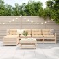 vidaXL Juego de sofás de jardín 6 piezas madera maciza de pino vidaXL Juego de sofás de jardín 6 piezas madera maciza de pino