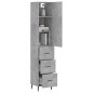 vidaXL Aparador de madera contrachapada gris hormigón 34,5x34x180 cm vidaXL Aparador de madera contrachapada gris hormigón 34,5x34x180 cm