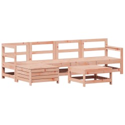 vidaXL Juego de sofás de jardín 6 pzas madera maciza de abeto Douglas