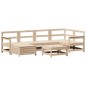 vidaXL Juego de sofás de jardín 7 piezas madera maciza de pino