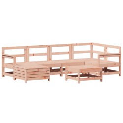 vidaXL Juego de sofás de jardín 7 pzas madera maciza de abeto Douglas