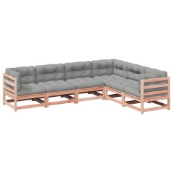 vidaXL Set de sofás jardín 6 pzas con cojines madera abeto Douglas