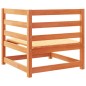 vidaXL Juego de sofás de jardín 7 pzas madera maciza pino marrón cera