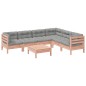 vidaXL Set de sofás jardín 7 pzas con cojines madera abeto Douglas