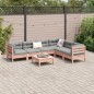 vidaXL Set de sofás jardín 7 pzas con cojines madera abeto Douglas