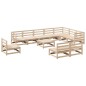 vidaXL Juego de sofás de jardín 11 pzas madera maciza de pino vidaXL Juego de sofás de jardín 11 pzas madera maciza de pino