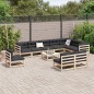 vidaXL Juego de sofás de jardín 11 pzas madera maciza de pino vidaXL Juego de sofás de jardín 11 pzas madera maciza de pino