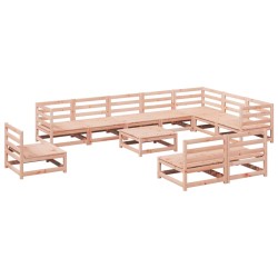 vidaXL Juego de sofás de jardín 11 pzas madera maciza de abeto Douglas
