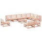 vidaXL Juego de sofás de jardín 11 pzas madera maciza de abeto Douglas