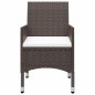 vidaXL Juego de comedor de jardín 3 piezas con cojines marrón vidaXL Juego de comedor de jardín 3 piezas con cojines marrón