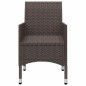 vidaXL Juego de comedor de jardín 3 piezas con cojines marrón vidaXL Juego de comedor de jardín 3 piezas con cojines marrón
