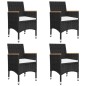 vidaXL Juego de comedor de jardín 5 piezas con cojines negro vidaXL Juego de comedor de jardín 5 piezas con cojines negro