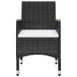 vidaXL Juego de comedor de jardín 5 piezas con cojines negro vidaXL Juego de comedor de jardín 5 piezas con cojines negro