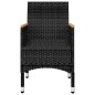 vidaXL Juego de comedor de jardín 5 piezas con cojines negro vidaXL Juego de comedor de jardín 5 piezas con cojines negro