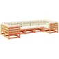 vidaXL Set de sofás jardín 7 pzas con cojines madera pino marrón cera vidaXL Set de sofás jardín 7 pzas con cojines madera pino marrón cera