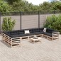 vidaXL Juego de sofás de jardín 11 pzas madera maciza de pino vidaXL Juego de sofás de jardín 11 pzas madera maciza de pino