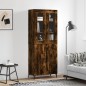 vidaXL Aparador alto madera contrachapada roble ahumado 69,5x34x180 cm vidaXL Aparador alto madera contrachapada roble ahumado 69,5x34x180 cm