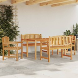 vidaXL Juego de comedor para jardín 5 piezas madera maciza de teca