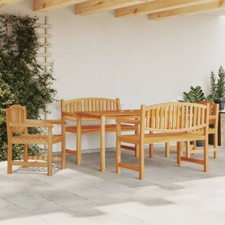 vidaXL Juego de comedor para jardín 5 piezas madera maciza de teca