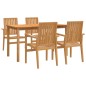 vidaXL Juego de comedor para jardín 5 piezas madera maciza de teca vidaXL Juego de comedor para jardín 5 piezas madera maciza de teca