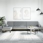 vidaXL Sofá cama en forma de L tela gris claro 260x140x70 cm vidaXL Sofá cama en forma de L tela gris claro 260x140x70 cm