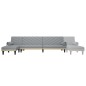 vidaXL Sofá cama en forma de L tela gris claro 260x140x70 cm vidaXL Sofá cama en forma de L tela gris claro 260x140x70 cm