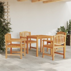 vidaXL Juego de comedor para jardín 5 piezas madera maciza de teca