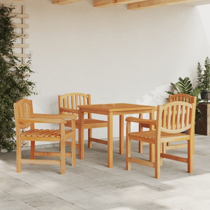 vidaXL Juego de comedor para jardín 5 piezas madera maciza de teca vidaXL Juego de comedor para jardín 5 piezas madera maciza de teca