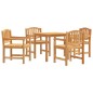 vidaXL Juego de comedor para jardín 5 piezas madera maciza de teca vidaXL Juego de comedor para jardín 5 piezas madera maciza de teca