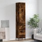 vidaXL Aparador de madera contrachapada roble ahumado 34,5x34x180 cm vidaXL Aparador de madera contrachapada roble ahumado 34,5x34x180 cm