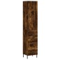 vidaXL Aparador de madera contrachapada roble ahumado 34,5x34x180 cm vidaXL Aparador de madera contrachapada roble ahumado 34,5x34x180 cm