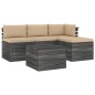 vidaXL Muebles de jardín de palets 5 piezas cojines madera maciza pino vidaXL Muebles de jardín de palets 5 piezas cojines madera maciza pino