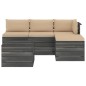 vidaXL Muebles de jardín de palets 5 piezas cojines madera maciza pino vidaXL Muebles de jardín de palets 5 piezas cojines madera maciza pino