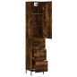 vidaXL Aparador de madera contrachapada roble ahumado 34,5x34x180 cm vidaXL Aparador de madera contrachapada roble ahumado 34,5x34x180 cm