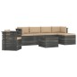 vidaXL Muebles de palets de jardín 7 piezas cojines madera maciza pino