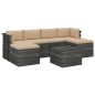 vidaXL Muebles de jardín de palets 7 piezas cojines madera maciza pino vidaXL Muebles de jardín de palets 7 piezas cojines madera maciza pino