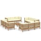 vidaXL Muebles de jardín 13 piezas cojines madera de pino crema vidaXL Muebles de jardín 13 piezas cojines madera de pino crema