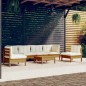 vidaXL Muebles de jardín 7 piezas cojines madera maciza de pino vidaXL Muebles de jardín 7 piezas cojines madera maciza de pino