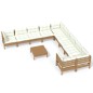 vidaXL Muebles de jardín 11 pzas y cojines madera de pino marrón miel vidaXL Muebles de jardín 11 pzas y cojines madera de pino marrón miel