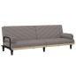 vidaXL Sofá cama con reposabrazos tela gris taupe vidaXL Sofá cama con reposabrazos tela gris taupe