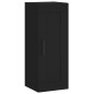 vidaXL Aparador de madera contrachapada negro 34,5x34x180 cm