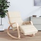 vidaXL Silla mecedora de tela color crema vidaXL Silla mecedora de tela color crema