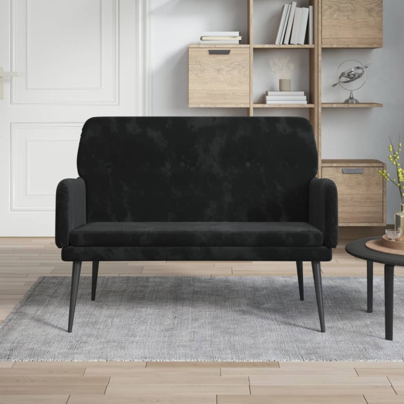 vidaXL Banco de terciopelo negro 108x79x79 cm vidaXL Banco de terciopelo negro 108x79x79 cm
